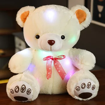 

In Stock Luminous Light Up Glowing Teddy Bear Stuffed Animal Plush Toy Christmas Gift for Kid Women Free shipping