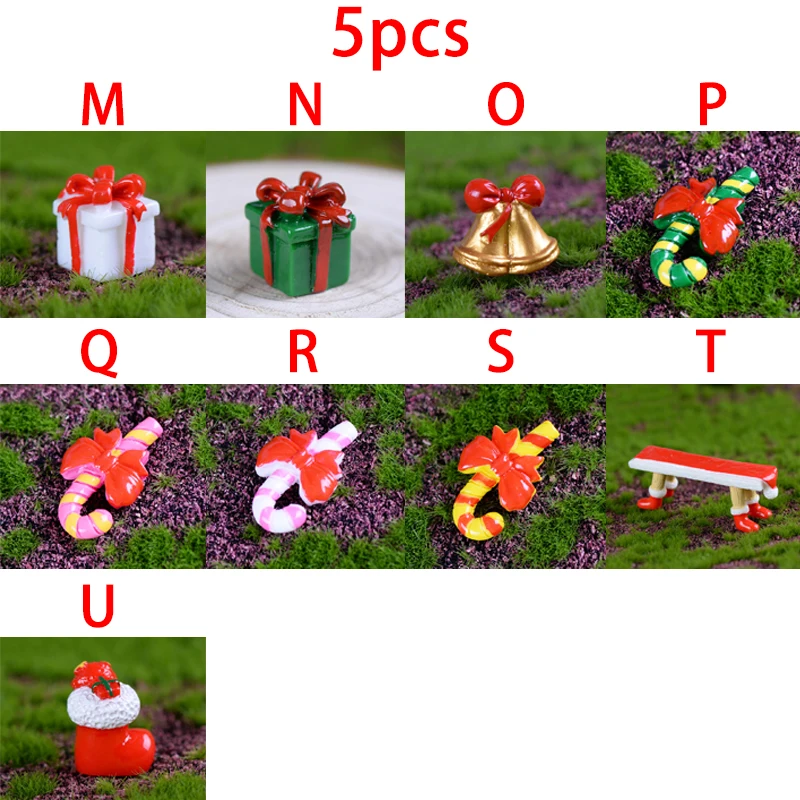 5 шт. миниатюры Merry christmas Подарочная коробка Санта Клаус Снеговик Декор сани микро Пейзаж снег сцена ремесла орнамент
