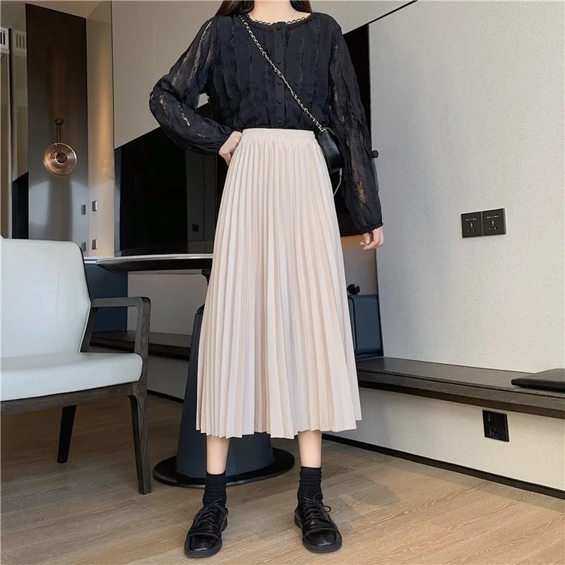 

Cheap wholesale 2021 spring summer new fashion casual sexy women Skirt woman female OL pleated skirt mid length skirt Vy0111
