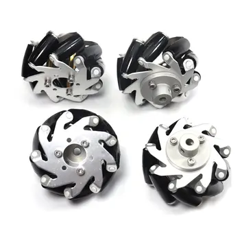 

Aluminum Mecanum Wheel Omnidirectional Wheel Diameter 65MM 4PCS 4WD Intelligent Trolley Robot Accessories