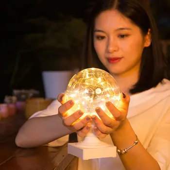 

Small ball lights fire tree silver lanterns home luminous lamp bedroom bedside lamp lover birthday gift night light