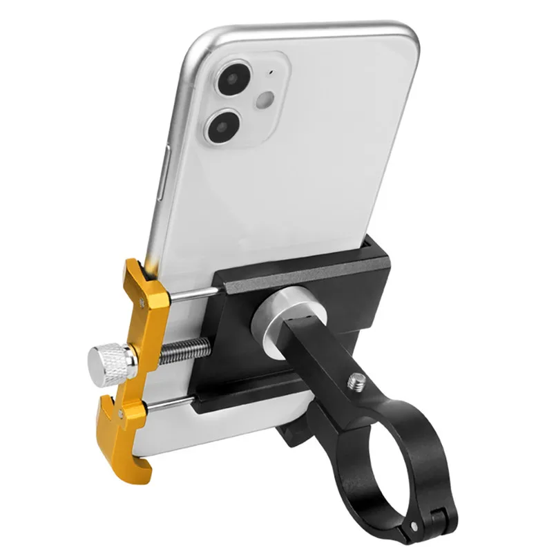 Bicycle Phone Mount Aluminum Bike Phone Holder Shockproof Fixing Bracket 8.5×8×5.5cm Bike Phone Holder 40DEC050203