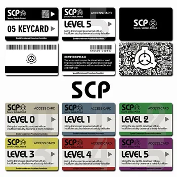 

Card Stickers SCP Special Containment Procedures Foundation Logo Cosplay Access Grade Card