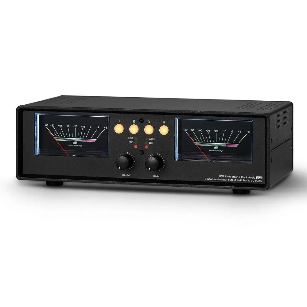 

VU2 MIC+Line Analog Dual VU Meter dB level meter Sound Level Indicator Audio Splitter Switcher Box