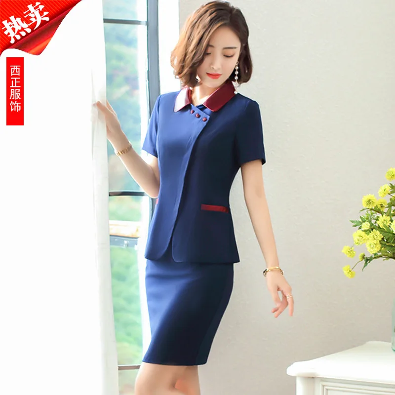 

Fashion Wear WOMEN'S Overskirt 2019 New Style Summer Short-sleeved Thin Suit WOMEN'S Suit Summer Work Clothes