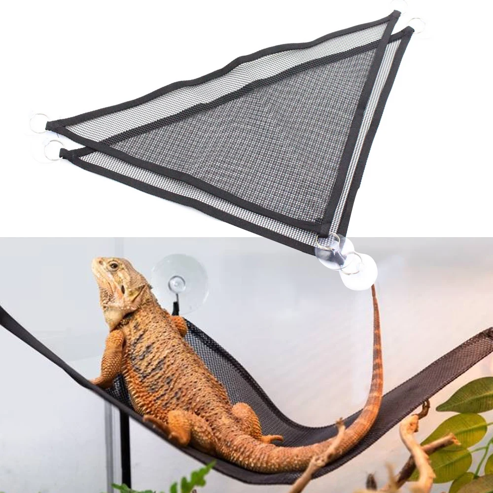 2 Pcs/Set Pet Hammock Mesh Sleeping Bed Play Toys Swing With Suction Cup Reptile Snake Lizard