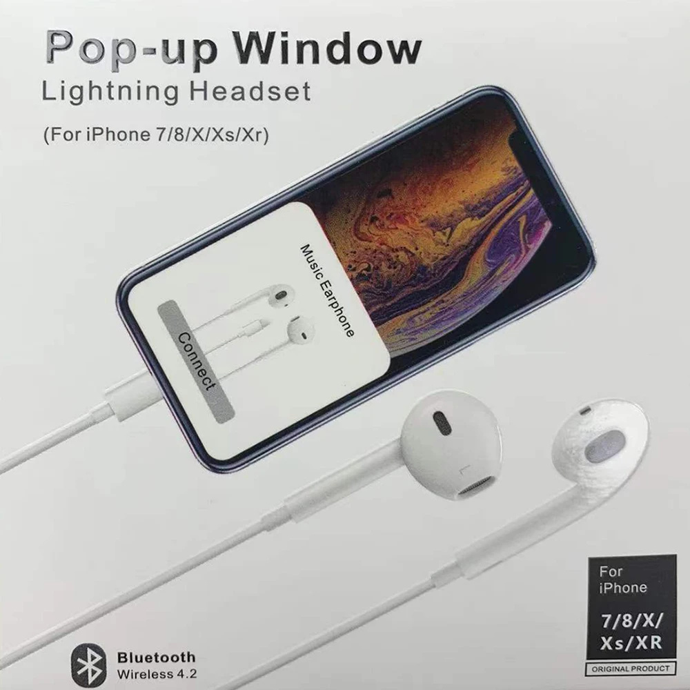 Проводные наушники Bluetooth Музыкальная гарнитура для Apple iPhone 13 12 11Pro XR X XS Max 8 7Plus