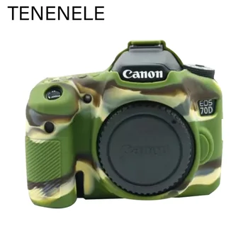 

TENENELE Soft Silicone Skin Case For Canon EOS 70 D Camera Red/Yellow/Green/Black Rubber Cover For Canon 70D Protect Accessories