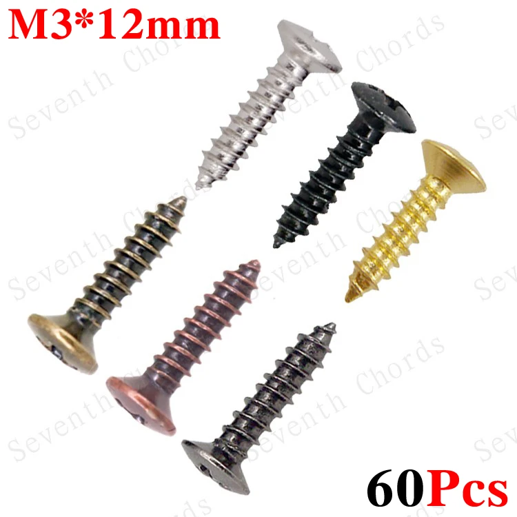 Винты для электрогитары 2 5*12 мм 60 шт.|screw license plate|screw keyplate front |
