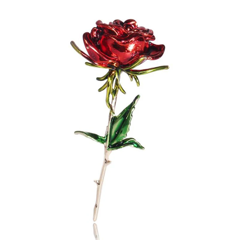 Sweet Rose Flower Brooches For Women Red Purple Blue Flower Brooch Pins Fashion Clothing Wedding Jewelry Accesorios