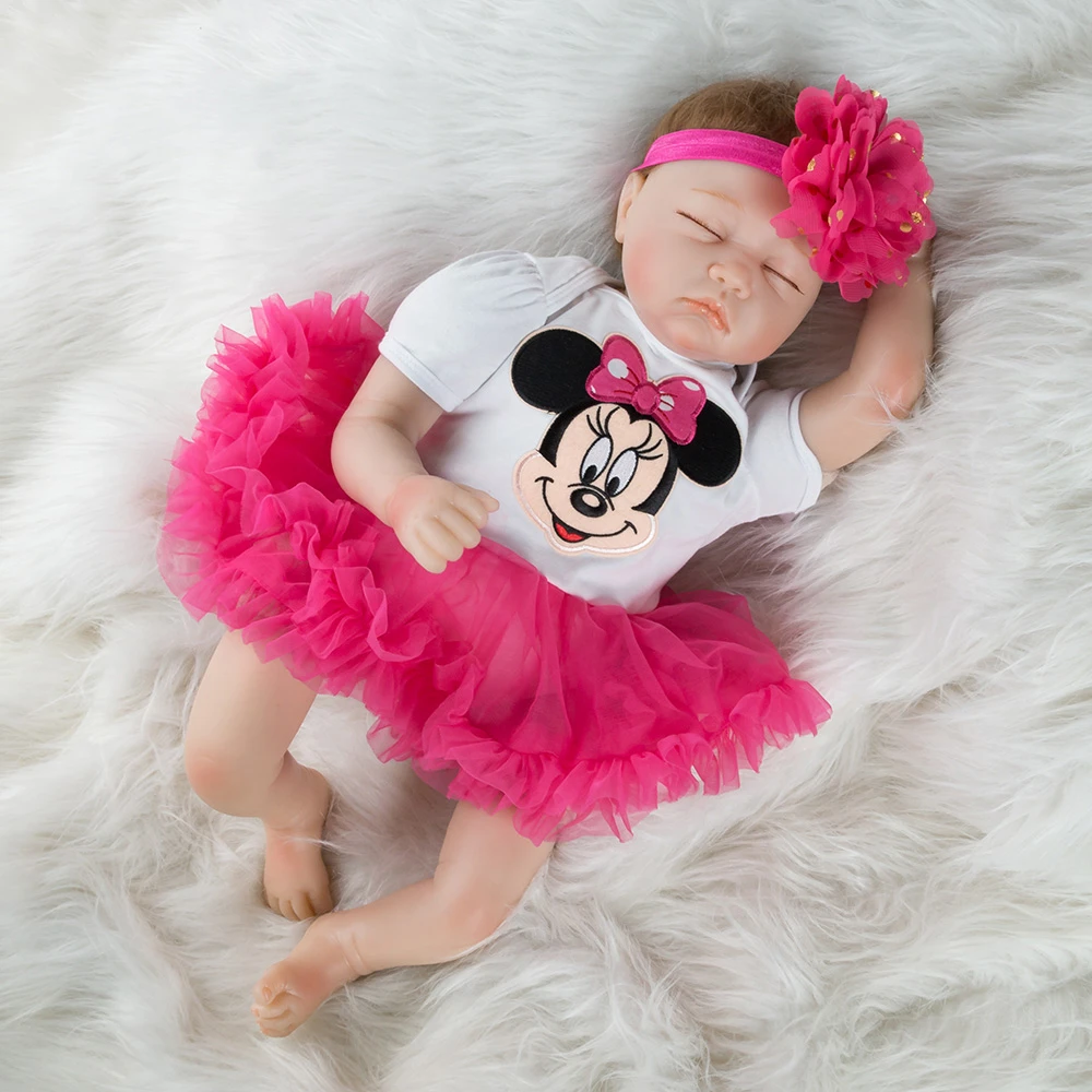 Poupee Realiste De 55cm Pour Fille Jouet De Couchage En Silicone Avec Dessin Anime Cadeau D Anniversaire Aliexpress
