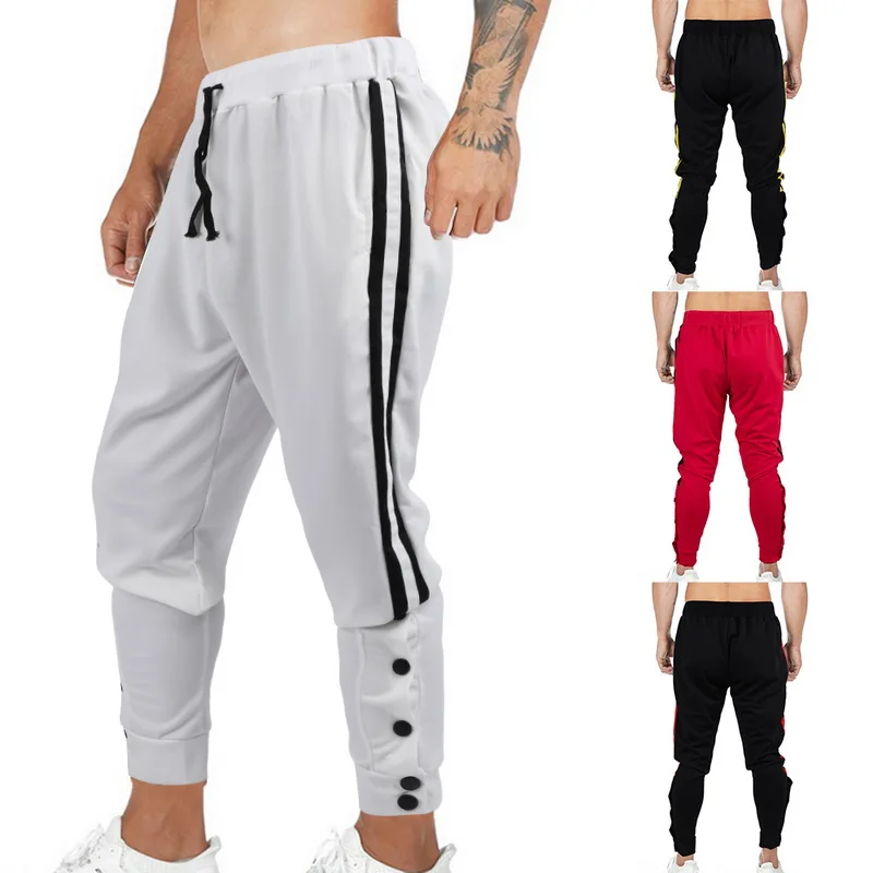 

Running Pants Men Casual Zipper Pockets Joggers Sweatpants 2019 New Fashion Male Trousers Patchwork Hip Hop Pants Men Sportswear