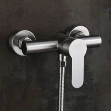 

304 Stainless Steel Hot And Cold Water Mixer Wall Mounted Metal Handle Shower Faucets For Bathroom