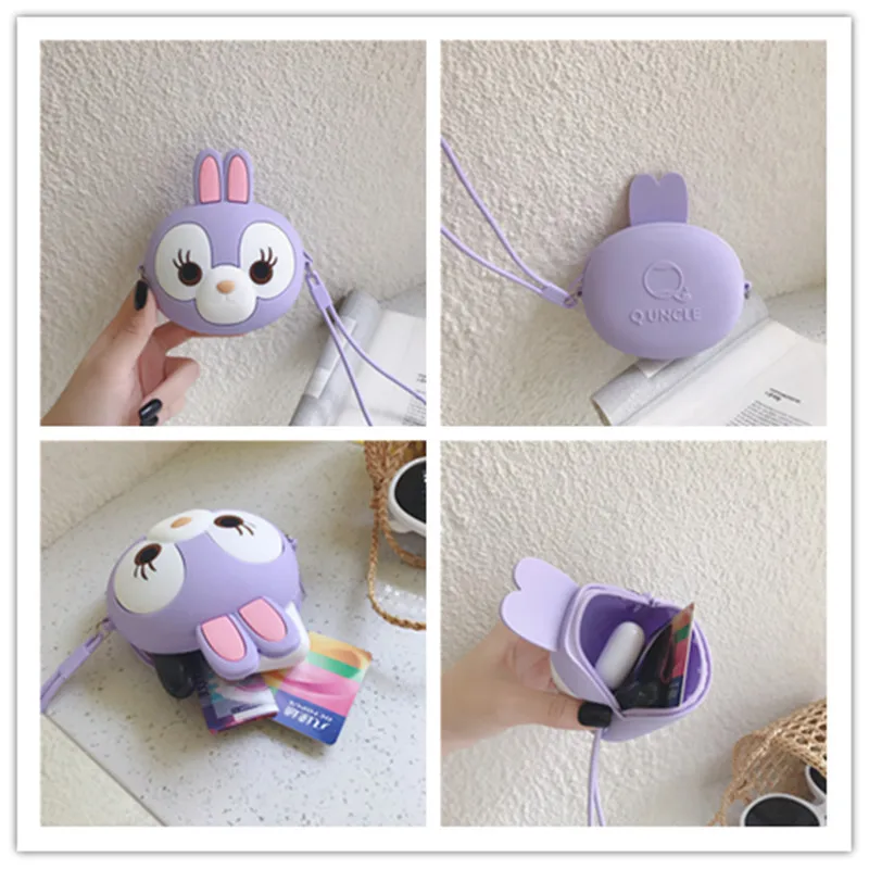 

Free Drop Shipping Zipper Silicone Earphone Case Soft Cute Cartoon Mini Bag Headphone Key Box Small Money Clips Girls Coin Purse