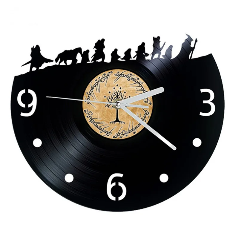 Finger Ring King Modern Design Wall Clock Clocks 3D Stickers Vinyl Record Watch Home Decor Silent 12 inch | Дом и сад