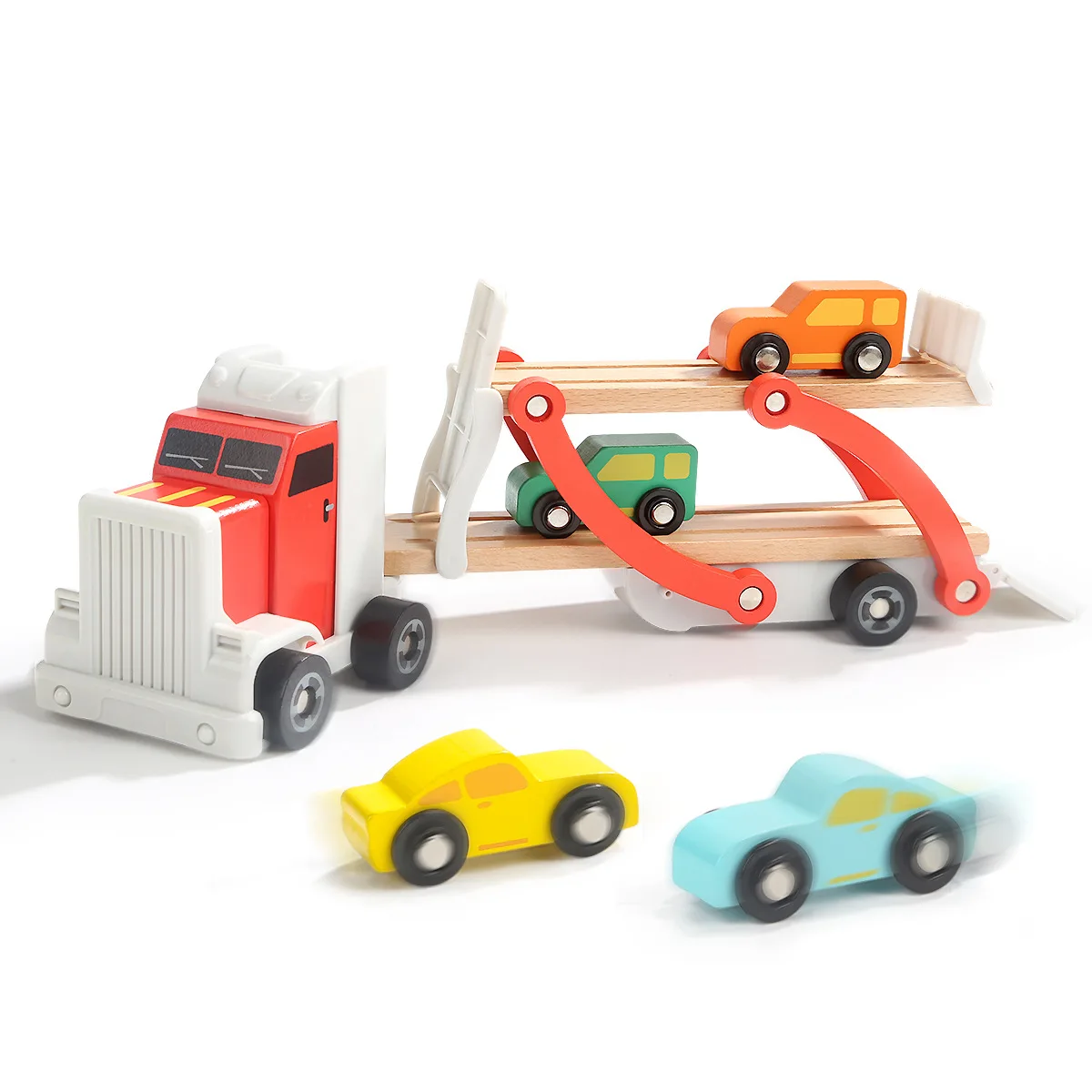 

TOPBRIGHT Toy Car Model Set Children Wood Disassembly Double Layer Big Truck Assembling Assembly Scrollable