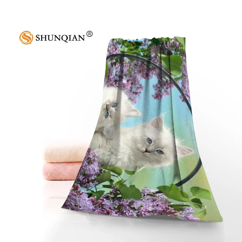 Custom Lovely cat 35x75 см полотенце для лица s facmarleth бамбуковое волокно мочалка быстросохнущее спортивное полотенце Прямая - Цвет: 10