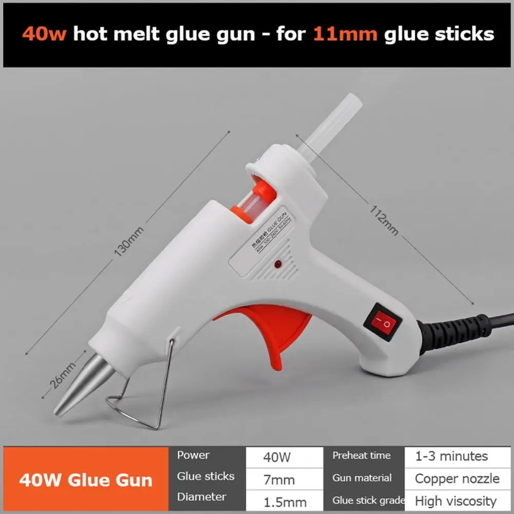 Hot Melt Glue Thermal Glue Gun Repair Heat Gun Pneumatic Hot Glue Gun DIY Tool Hot Melt Glue Stick 40W/100W/150W/80-120W 7/11mm