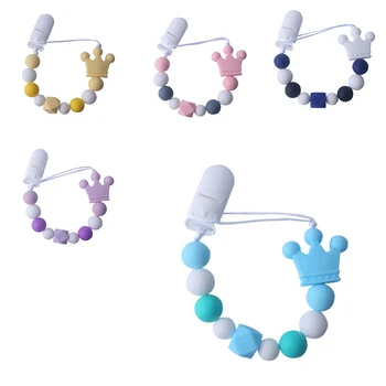 

Silicone Pacifier Chains Safe Baby Teething Chain Baby Teether Eco-friendly Pacifier Clips Holder Teether Anti-drop Rope
