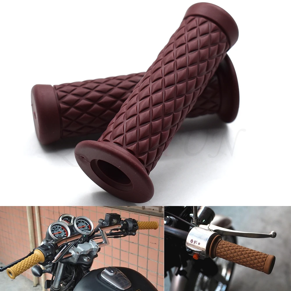 Универсальный 7/" 22 мм Ретро резиновая мотоциклетная ручка 8 цветов доступны для Honda GROM CBR250R CBR300R CBR500R F/X F2, F3, F4, F4i F5