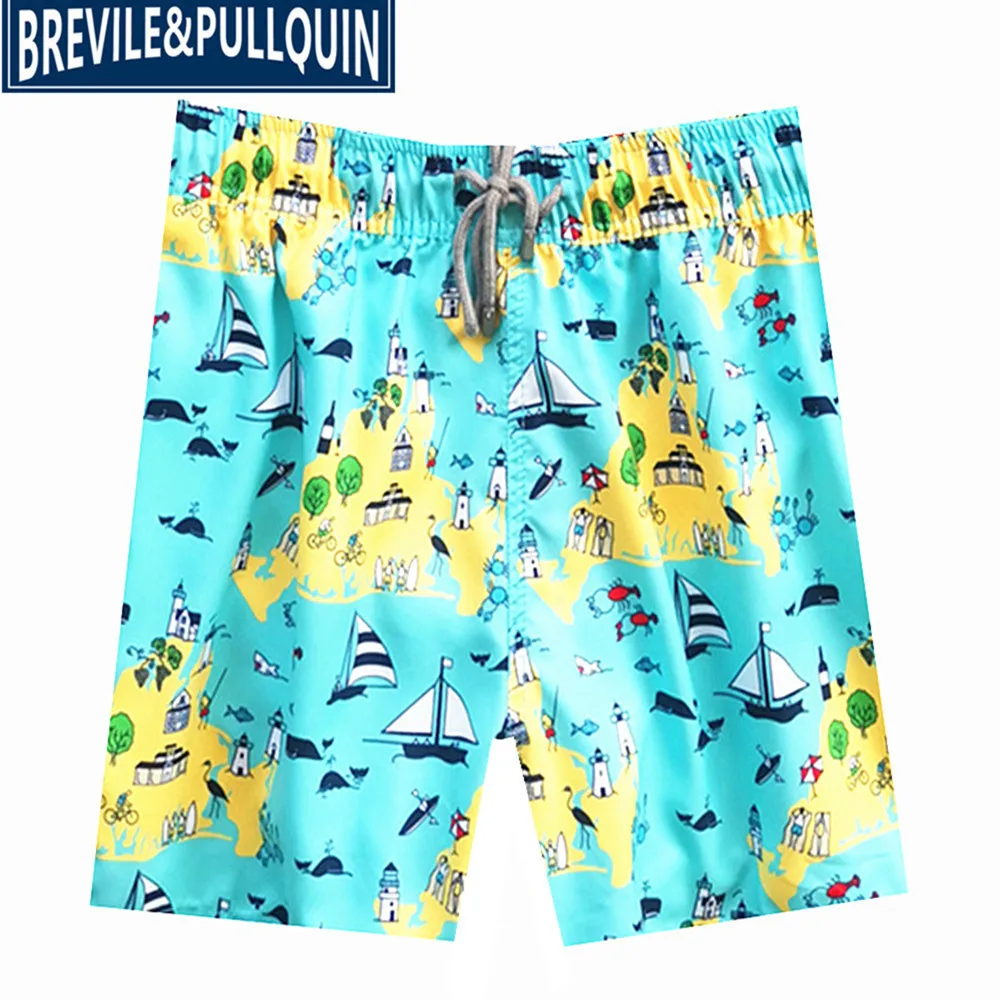 Бренд Bermuda Brevile pullquin мужские пляжные плавки Черепашки пляжные шорты мужские купальники для взрослых парусник шорты с эластичным поясом - Цвет: B