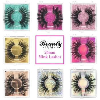 

I Am Beauty 25mm Mink Lashes In Bulk Makeup Lash Cases Dramatic Eyelash Packaging Box Wholesale False 3d Mink Eyelashes Vendor