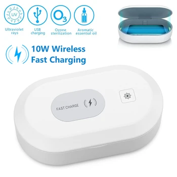 

2 in 1 UV Wireless Charger Disinfection Box Portable Phone Fast Charging Germicidal Sterilizer Box Jewelry Watch Mask Cleaner
