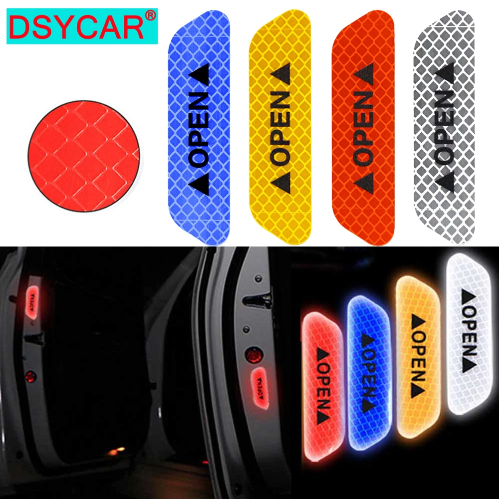 DSYCAR 4 шт./компл. Автомобильная дверь светоотражающая лента безопасности