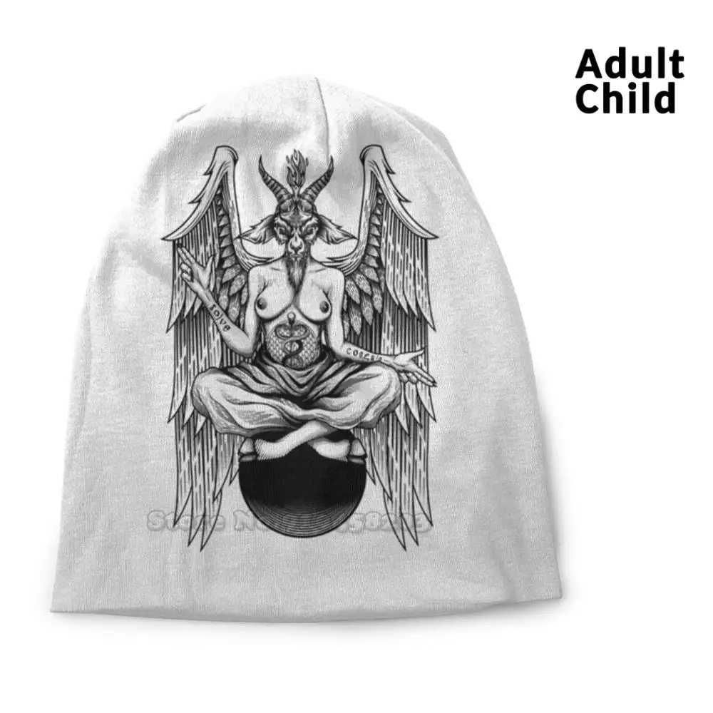 Вязаная шапка Baphomet из козы весна-осень унисекс шапка-бигомет дьявол сатана