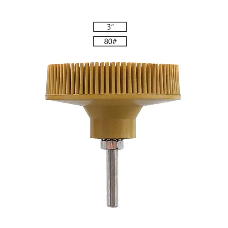 3 yellow-80 50/80/120 Щетинная кисть Диск 2/3 в резиновая абразивная щетка полирующими колесами аксессуары M7DA - Цвет: 3 yellow-80
