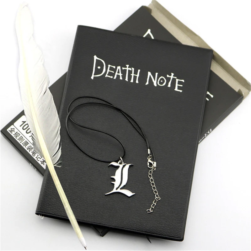 Набор из аниме Death Note блокнот А5 кожи перо и ожерелье подарочный набор в