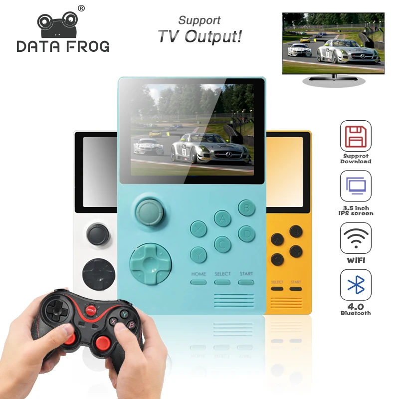

DATA FROG Retro Video Game Console Handheld Game Consoles Support for PSP IPS Screen Built-in 3000+games 30 3D games HD Output
