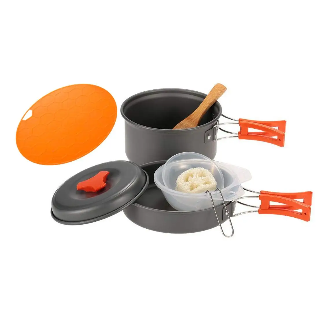 

Portable Camping Set Pot 1-2 People Picnic Pot Barbecue Pot Tableware with Cutting Board for Outdoor Cooking & Kitchen Tableware