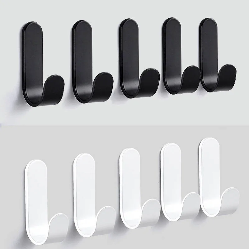 Black White Robe Towel Coat Clothes Hook For Bathroom Accessories
