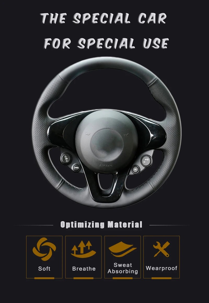 Автомобильная Оплетка на руль для Smart New Fortwo Forfour ручной работы DIY авто чехлы на руль