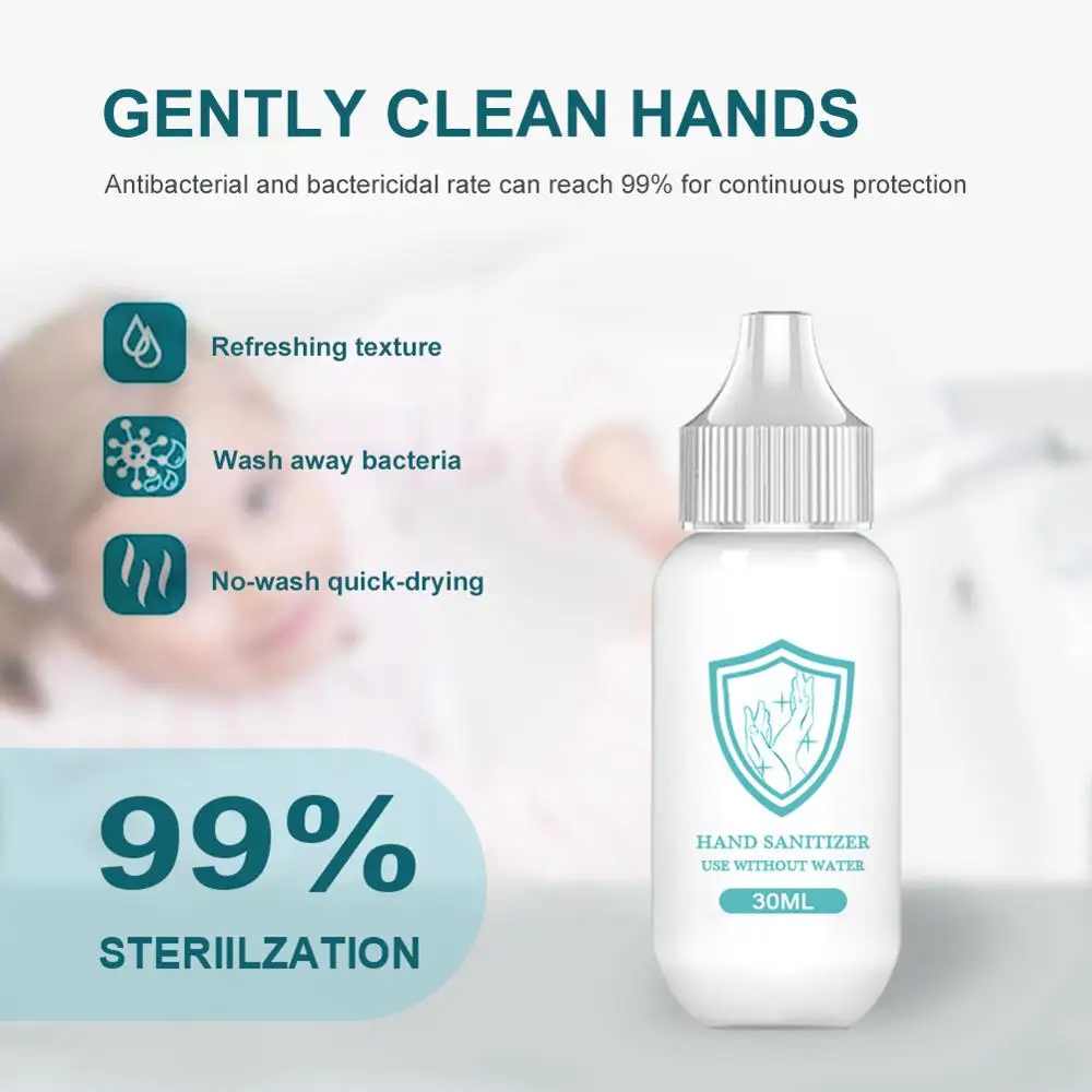 

30ml Travel Portable Hand Sanitizer Gel Anti-Bacteria Moisturizing Liquid Disposable No Clean Waterless Antibacterial Hand Gel