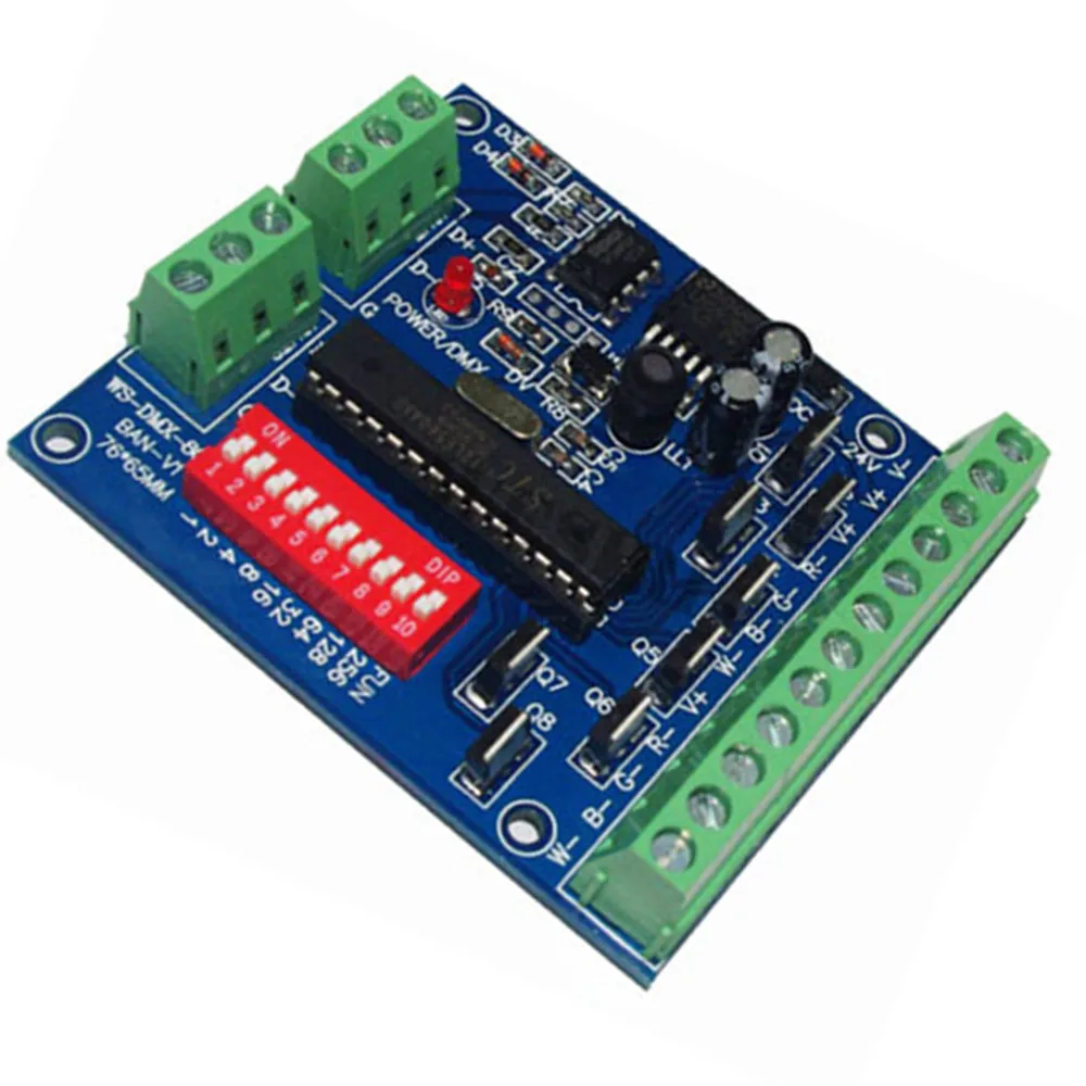 8 каналов DMX512 декодер диммер драйвер 8CH RGBW DMX контроллер DC5V-24V для RGBW светодиодные ленты свет модуль лампы
