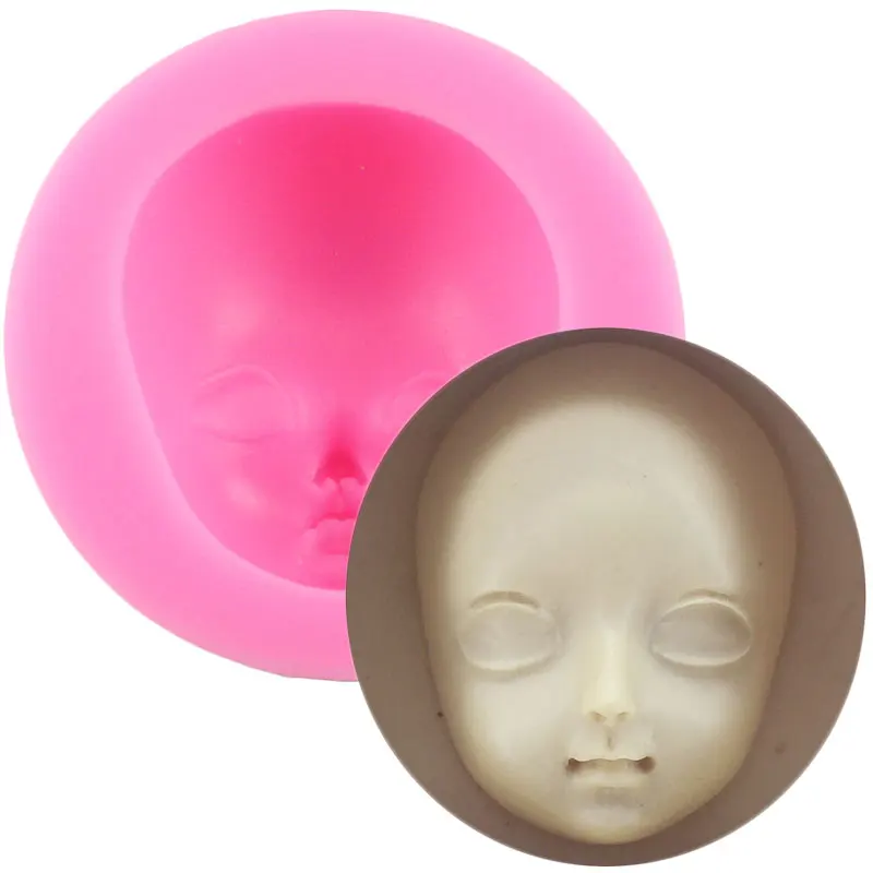 Baby Face Silicone Molds Chocolate Polymer Clay Craft Mold Dolls Face Fondant Cake Decorating Tools Candy Clay Soap Resin Moulds silicone mold flower silicone mould