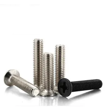 

50/100pcs M1 M1.2 M1.4 M1.6 M2 M2.5 M3 Mini Small Black 304 Stainless steel Cross Phillips Flat Countersunk Head Screw Bolt