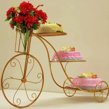 

Cake decorating stand christmas decor iron bike cake stand set wedding birthday multi story dessert rack nordic metal cake rack