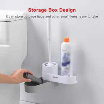 

Creative Storage Silicone Toilet Brush Shelf Toilet Wall-mounted With Seat Soft Brush Toilet Cleaning Kit^