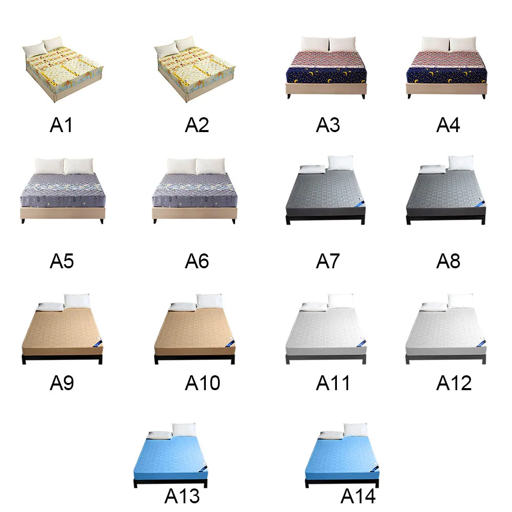 Стеганый водонепроницаемый матрац протектор Мягкий Подогнанный лист накладка с эластичной лентой матрац протектор толстые мягкие подушечки для кровати