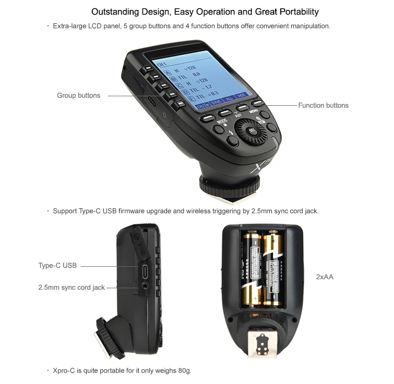 Godox Xpro-C/N/O/S/F/P 2,4G ttl вспышка беспроводной передатчик Триггер X система HSS 1/8000s для Canon Nikon sony Olympus Fuji