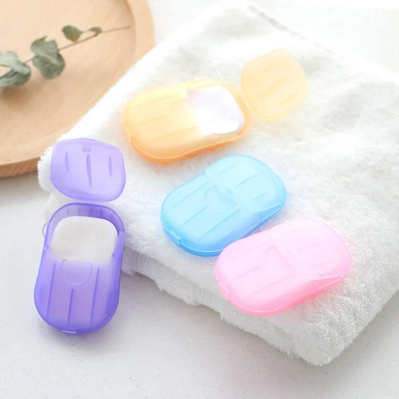 100pcs=5 Boxes Disposable Soap Paper Mini Hand Washing Boxed Paper Soap Tablet Travel Portable Eco-friendly Toilet Soap Paper 3