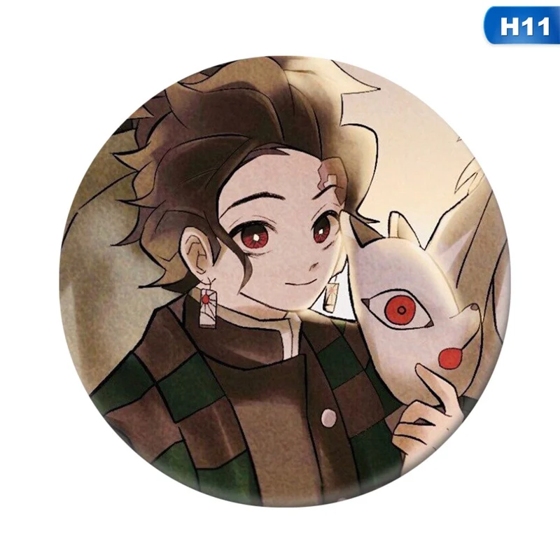 Demon Slayer: Kimetsu no Yaiba Anime Badge Kamado Tanjirou Nezuko Kibutsuji Muzan Kanawo Sabito Metal Badge Brooch Pins - Окраска металла: 11
