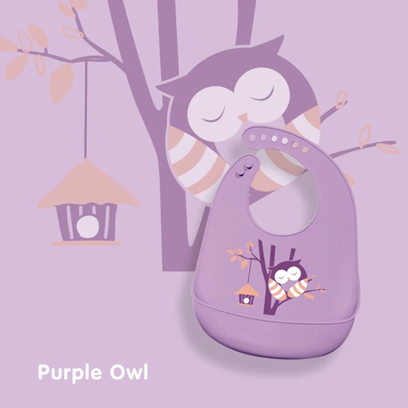 style1 purple Мультфильм силиконовые нагрудники для ребенка водонепроницаемый Baberos девочка нагрудник для мальчика Кормовой Продукт младенческой детей фартук для малыша Slabbetjes Bavoir - Цвет: style1 purple