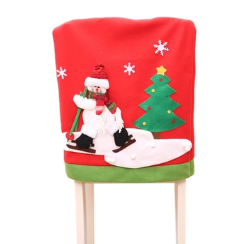 

Christmas Chairs Cover Cap Dinner Table Red Hat Chair Back Covers Christmas Decorations