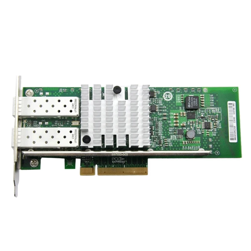 Intel82599Es набор микросхем 10 Гбит/с двухпортовый Pci-E Ethernet серверный адаптер волоконно-оптический Nic совместимый E10G41Btda X520-Da2 82599 - Цвет: Green
