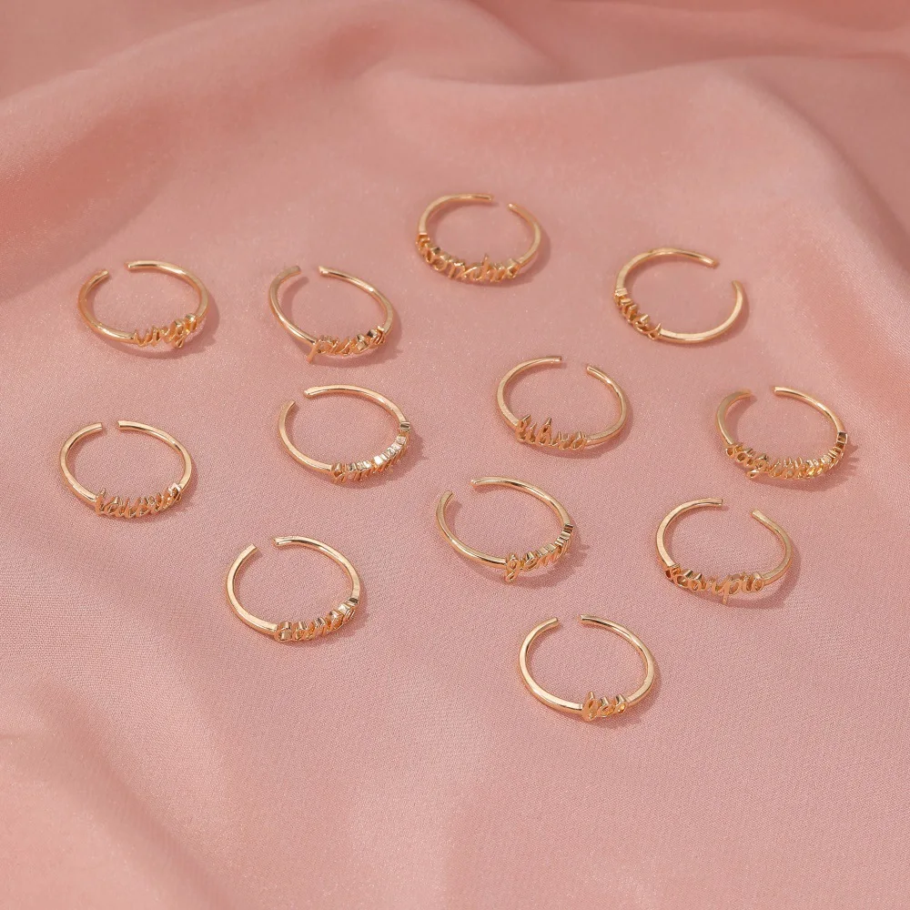 Lot De 12 Bagues Femme Géométriques Minimalistes - Alliage Léger, Réglables - Accessoire Mode Tendance