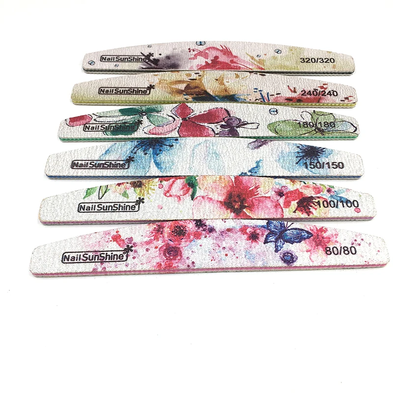 11Pcs Pack High Quality Double side Sandpaper Nail File limas para Grinding Nail Art Buffing Block 4